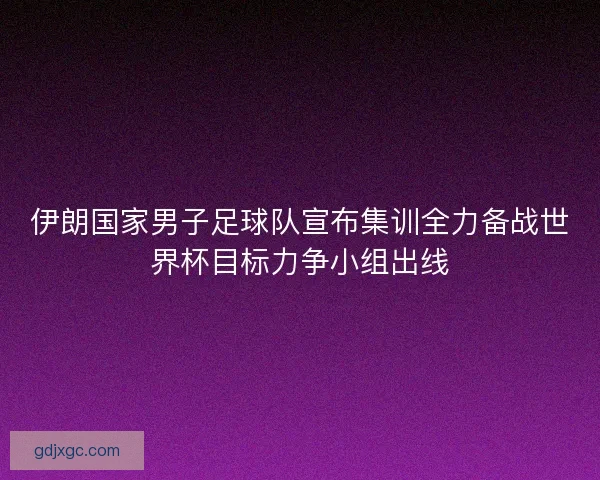 伊朗国家男子足球队宣布集训全力备战世界杯目标力争小组出线 伊朗国家男子足球队宣布集训全力备战世界杯目标力争小组出线
